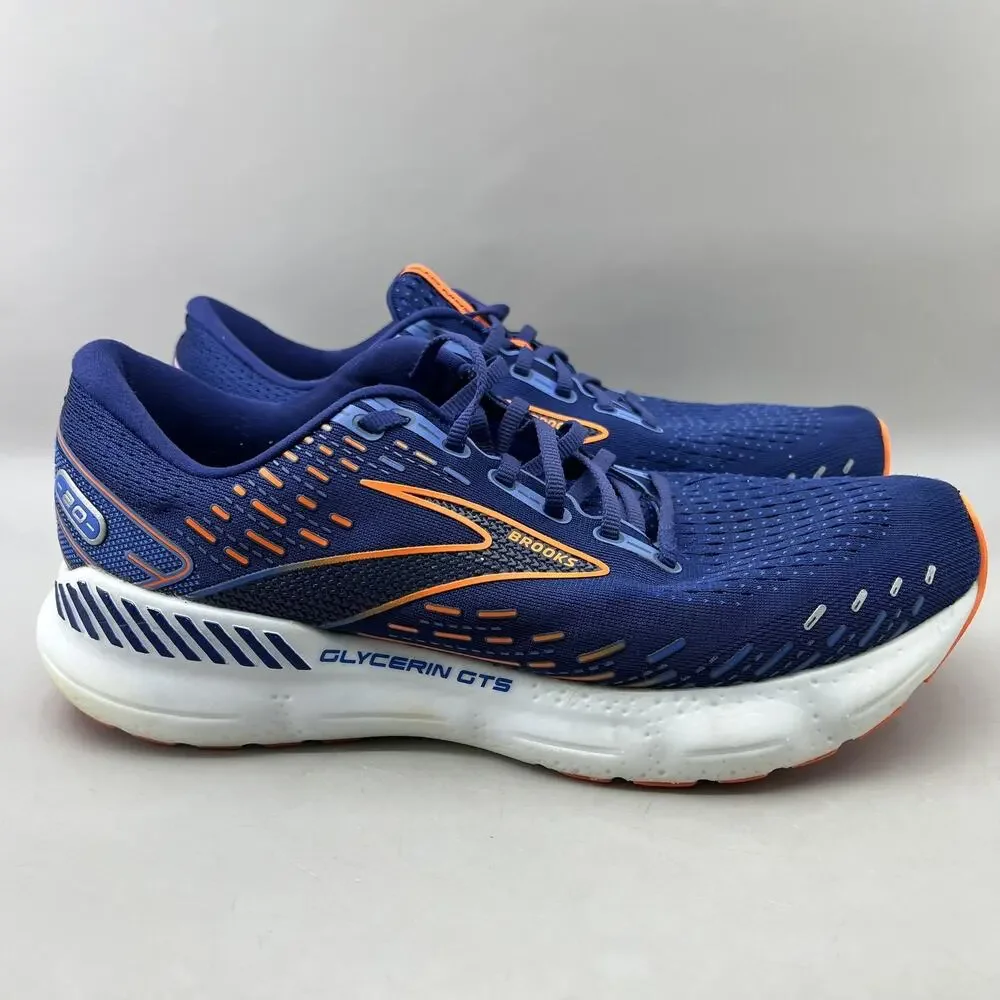 Brooks Glycerin GTS 20 Running Shoes Men Size 11.5 Blue Mesh Comfort Sneakers